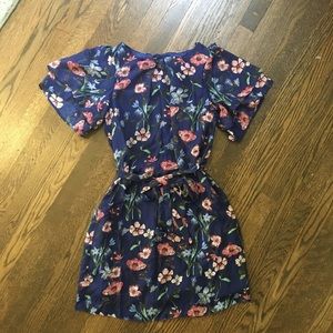 Floral print flutter sleeve Dress